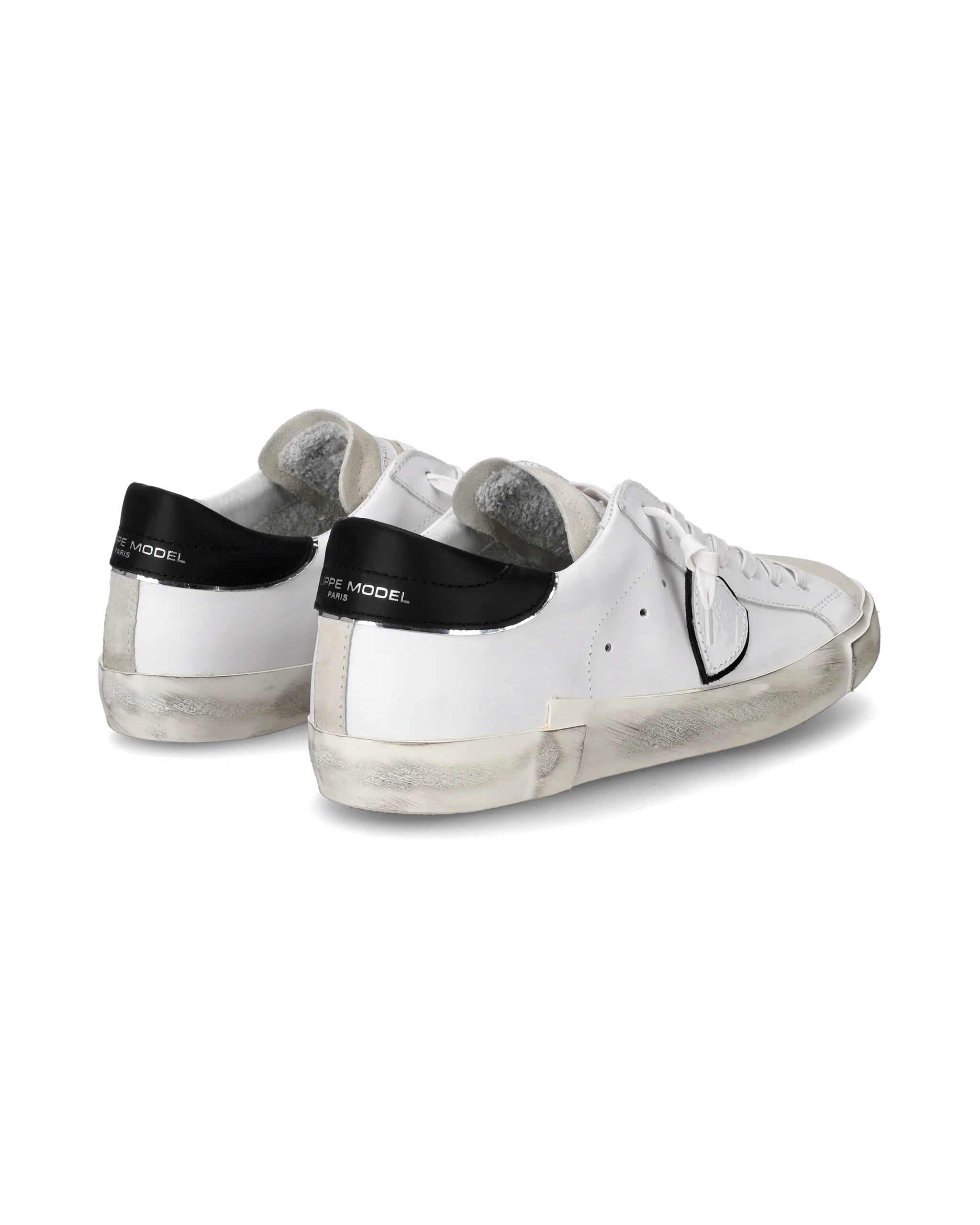 Men's Prsx Low-Top Sneakers in Leather, White Black - Image 3