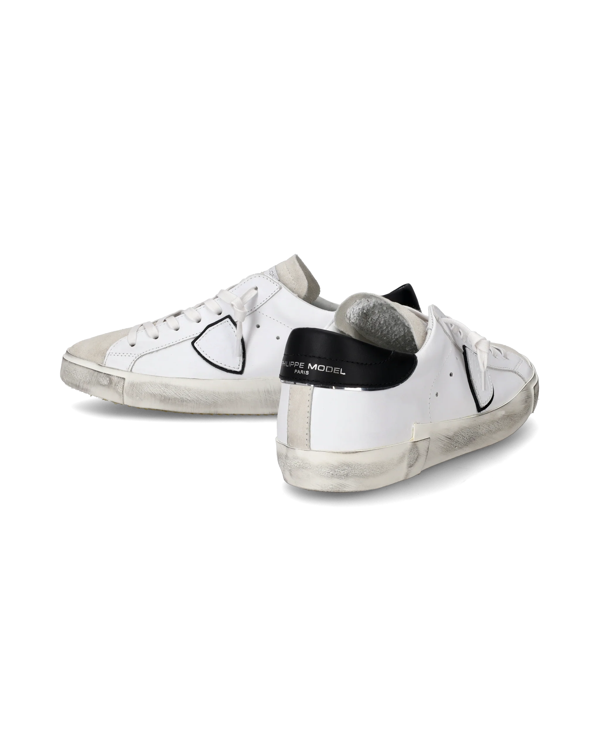 Men's Prsx Low-Top Sneakers in Leather, White Black - Image 6