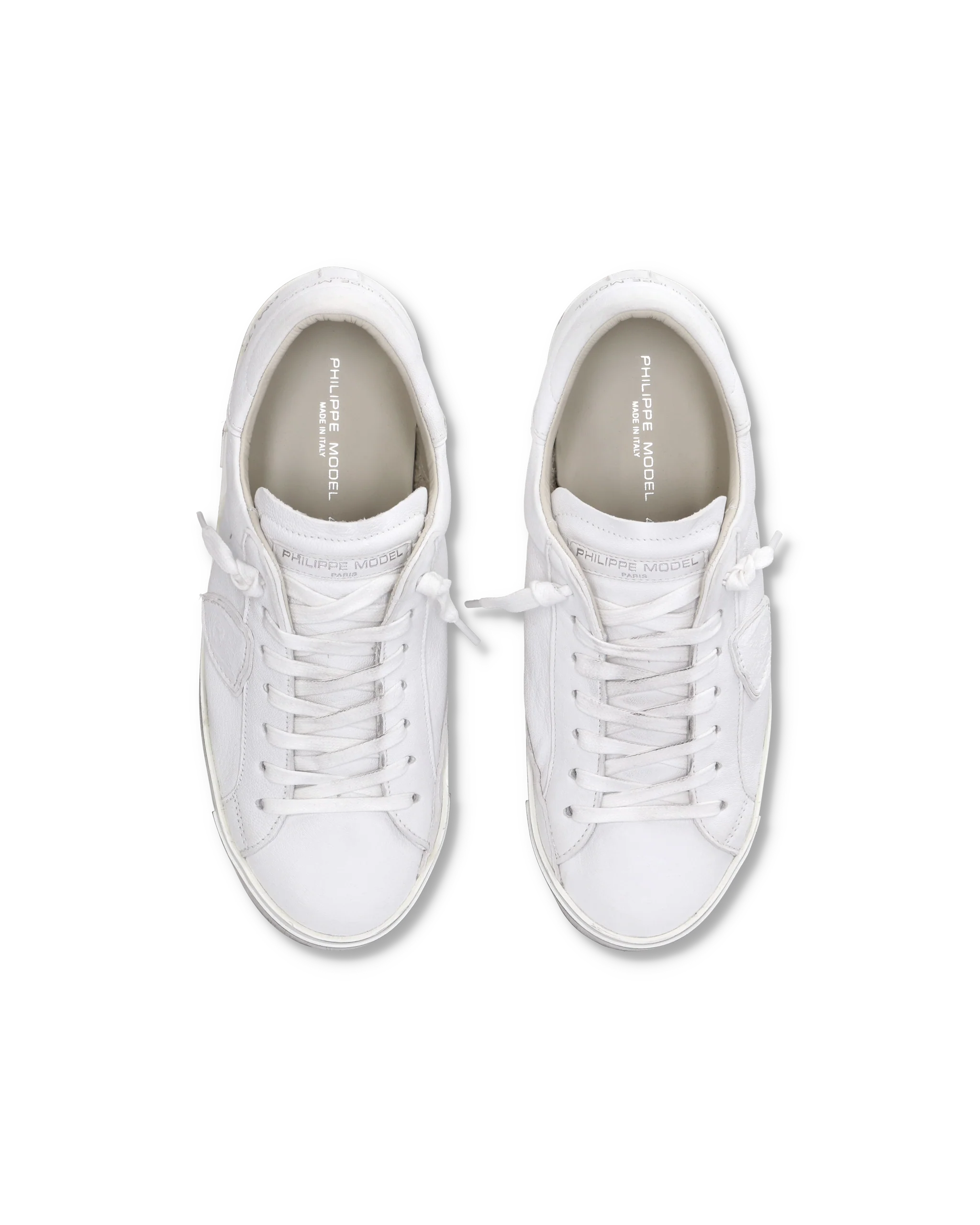 Men's Prsx Low-Top Sneakers in Leather, White - Image 4