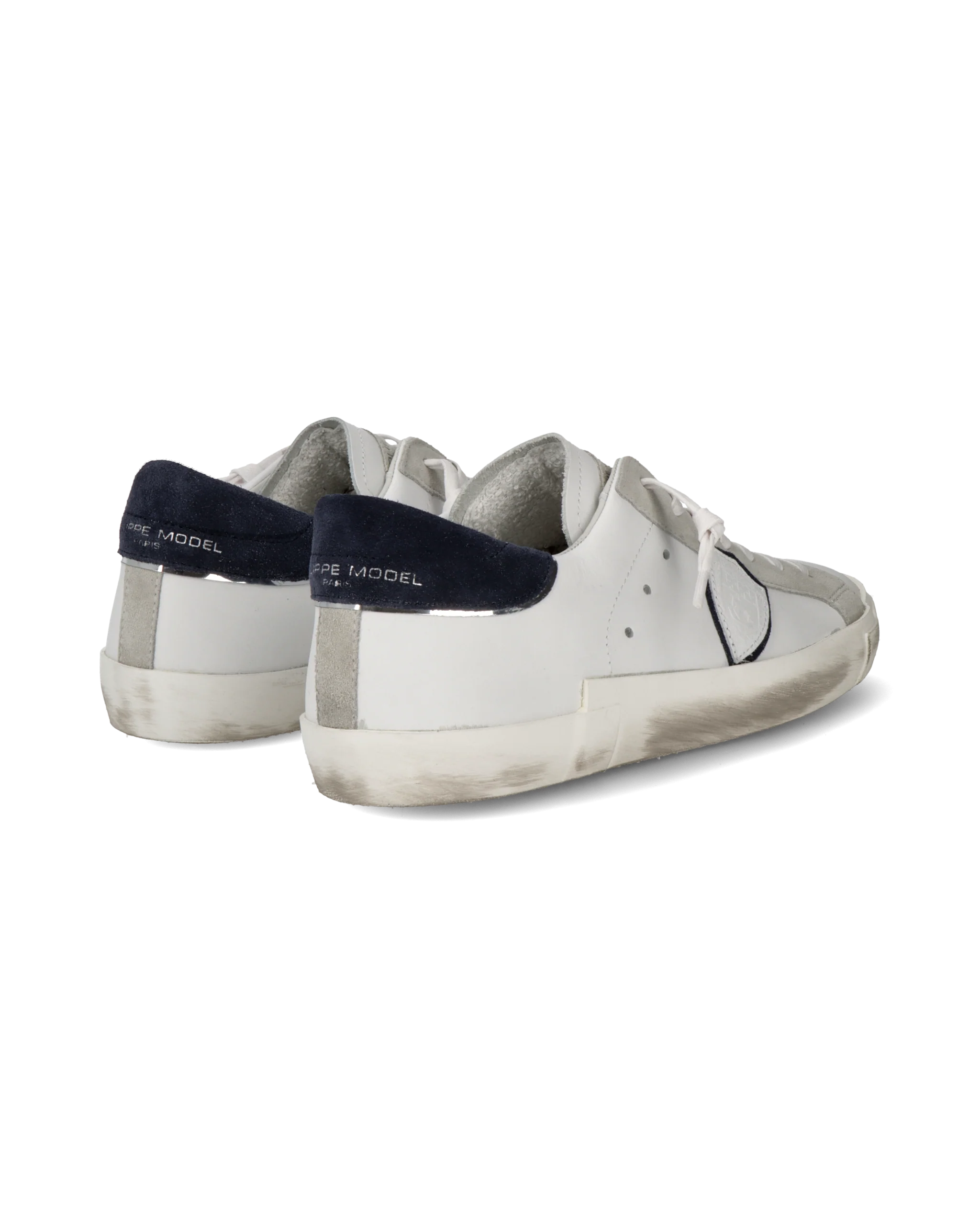 Men's Prsx Low-Top Sneakers in Suede, White and Blue - Image 3