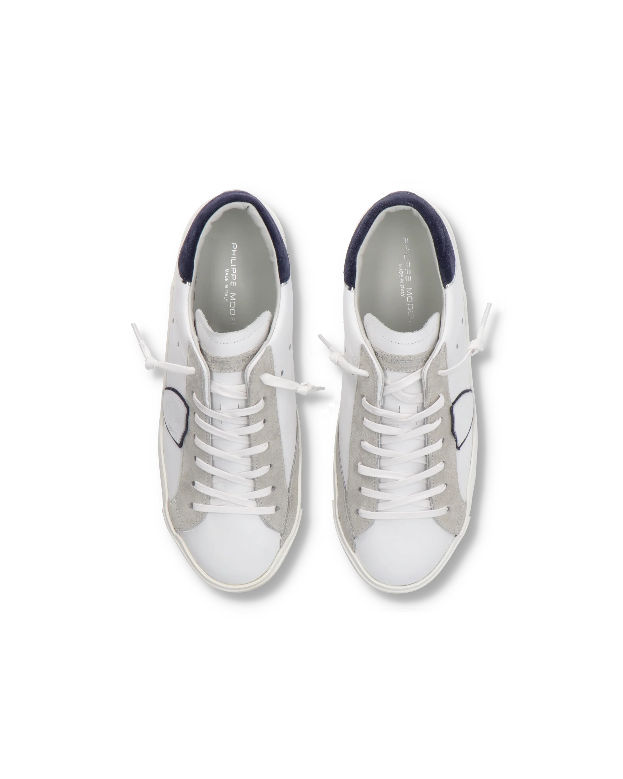 Men's Prsx Low-Top Sneakers in Suede, White and Blue - Image 4