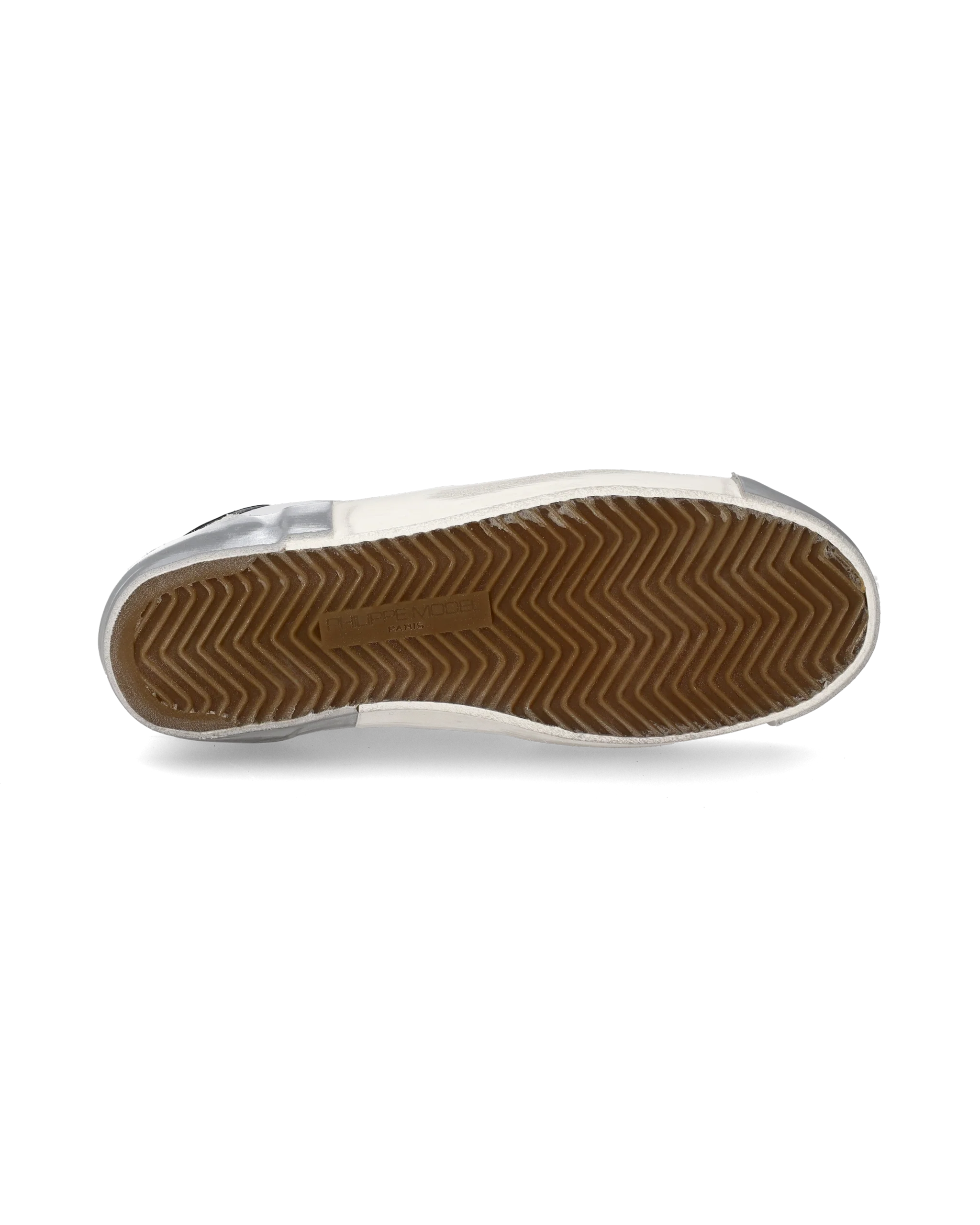 Women's Prsx Low-Top Sneakers in Leather with dirt marks, Silver White - Image 5