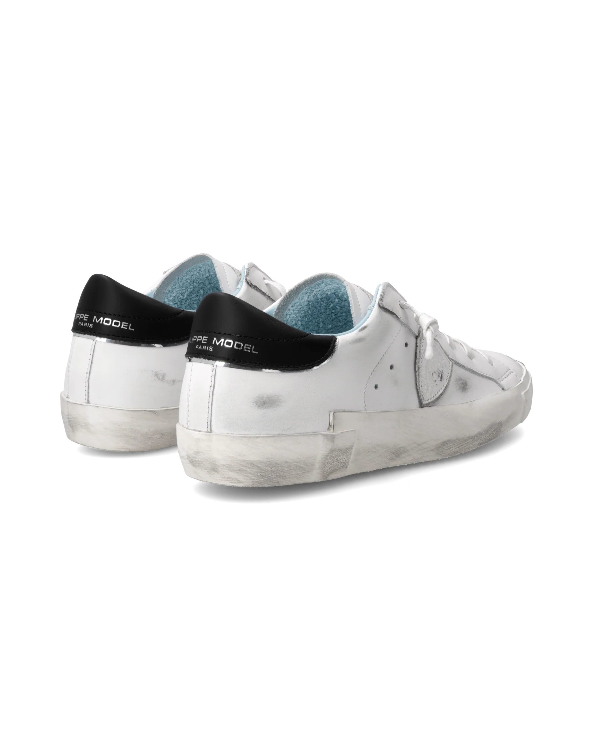 Women's Prsx Low-Top Sneakers in Leather, White Black - Image 3