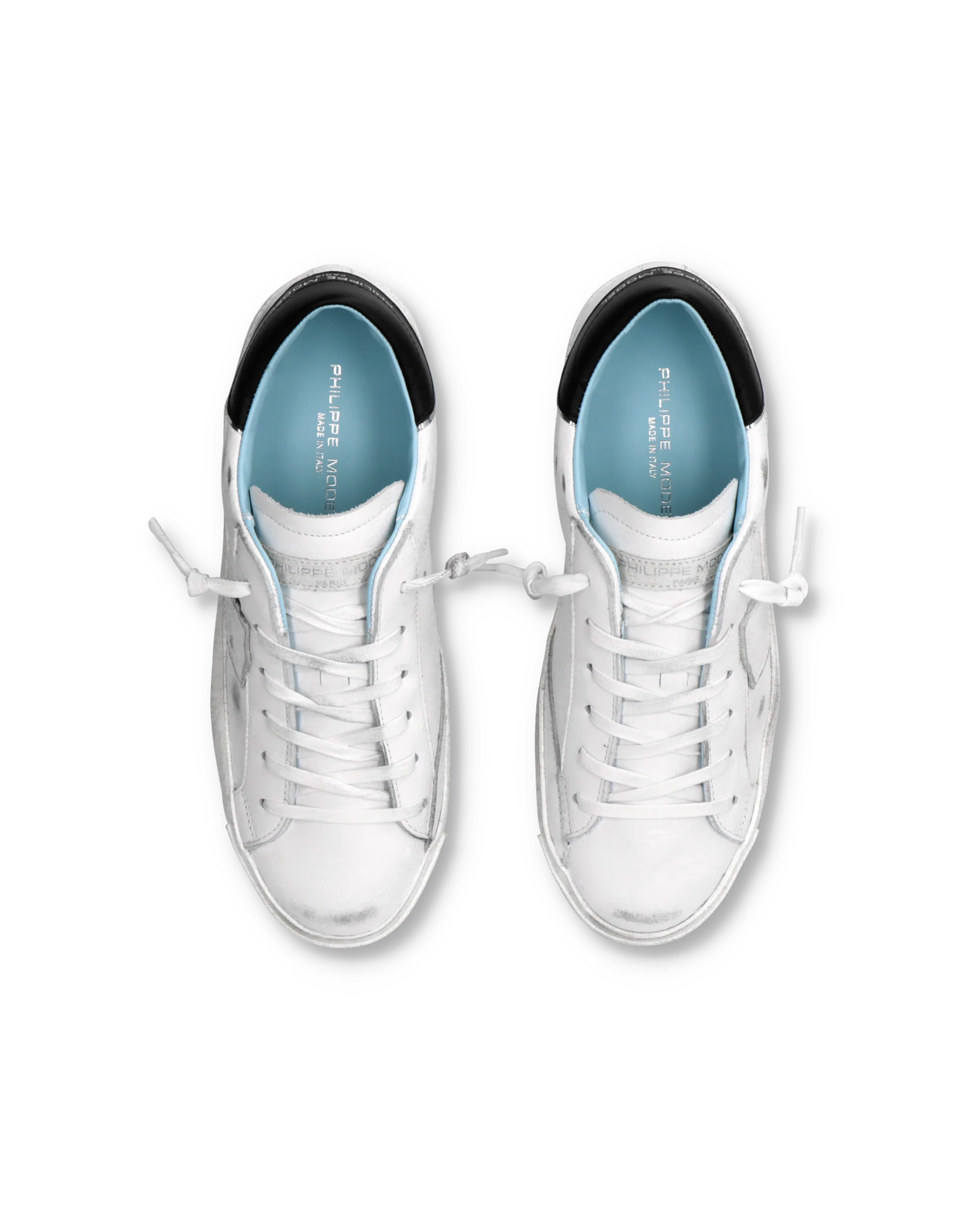 Women's Prsx Low-Top Sneakers in Leather, White Black - Image 4