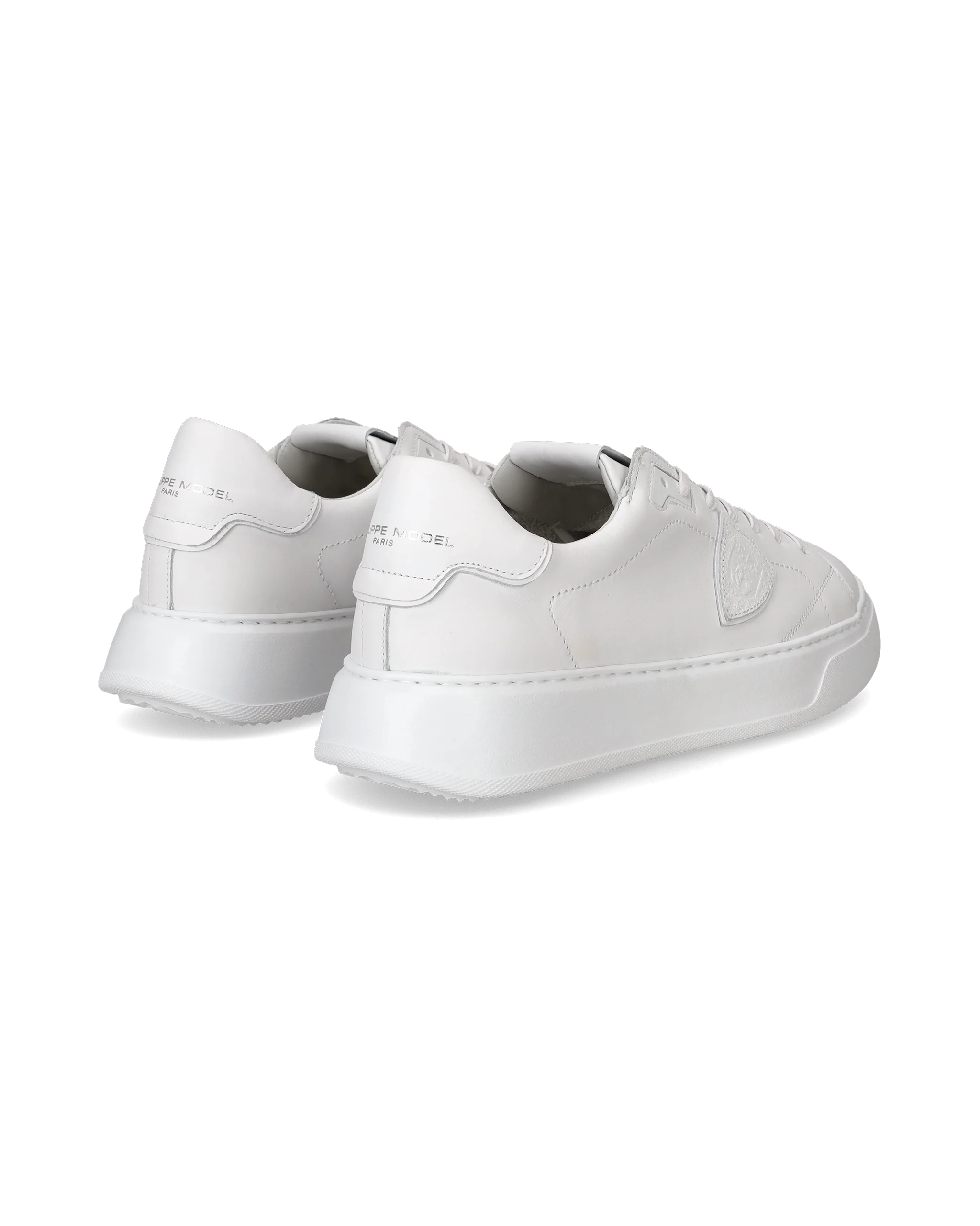 Men's Temple Low-Top Sneakers in Leather, White - Image 3