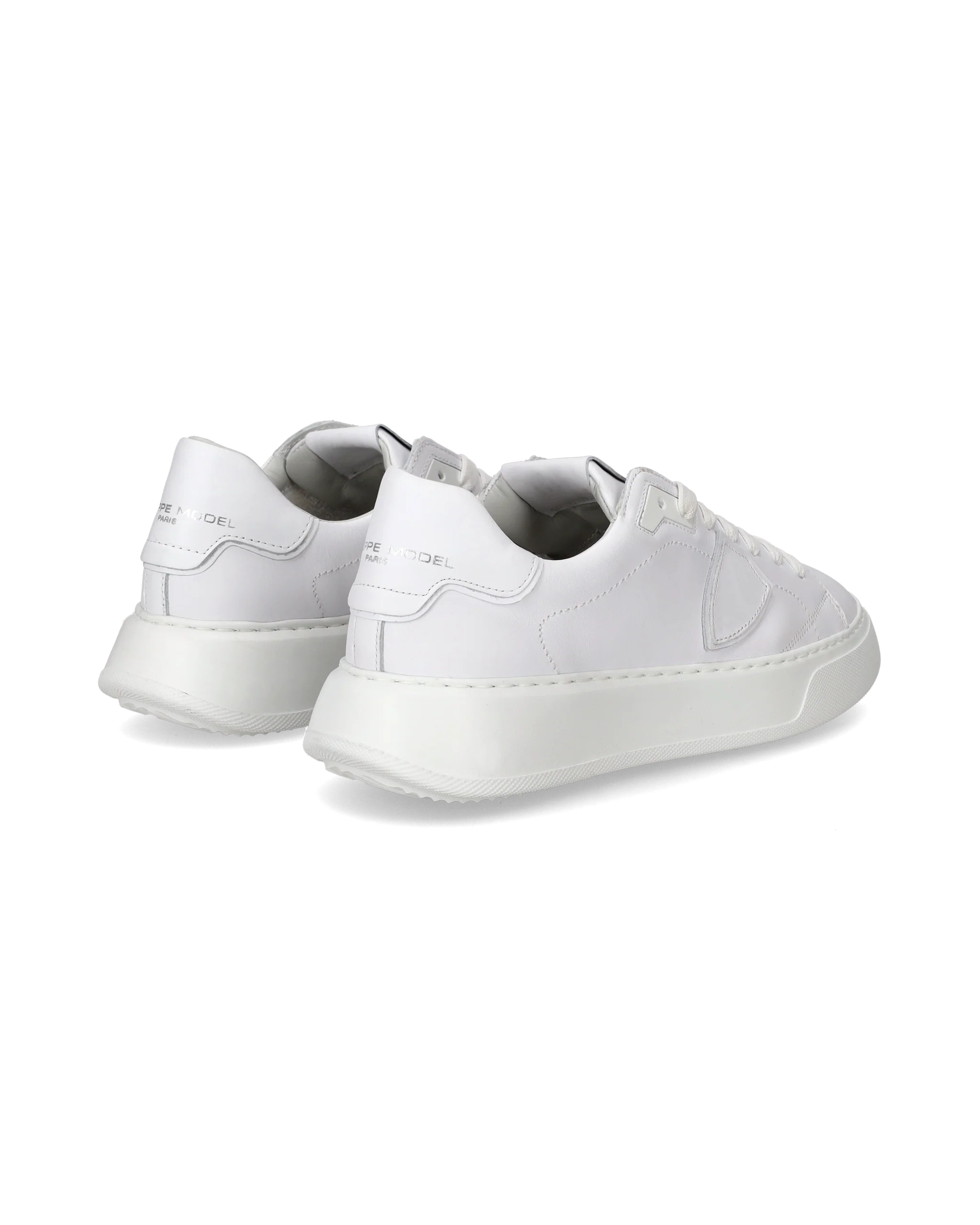 Women's Temple Low-Top Sneakers in Leather, White - Image 3