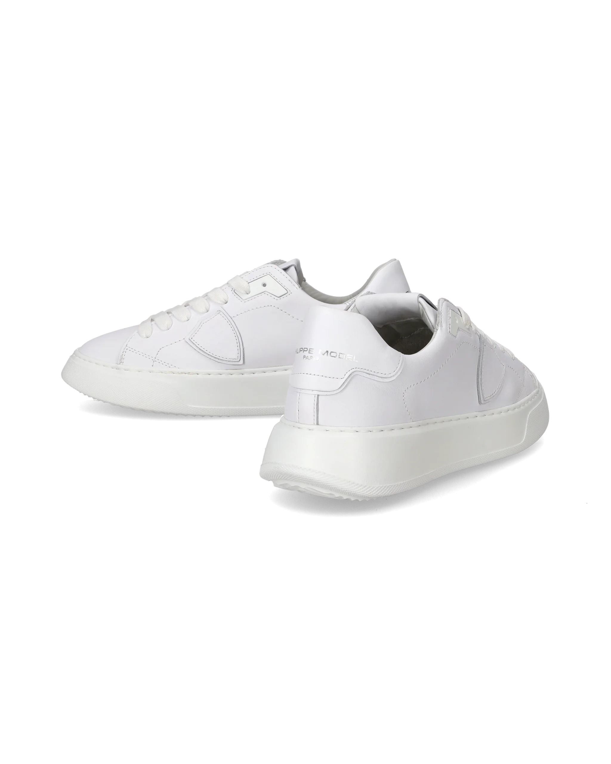 Women's Temple Low-Top Sneakers in Leather, White - Image 6