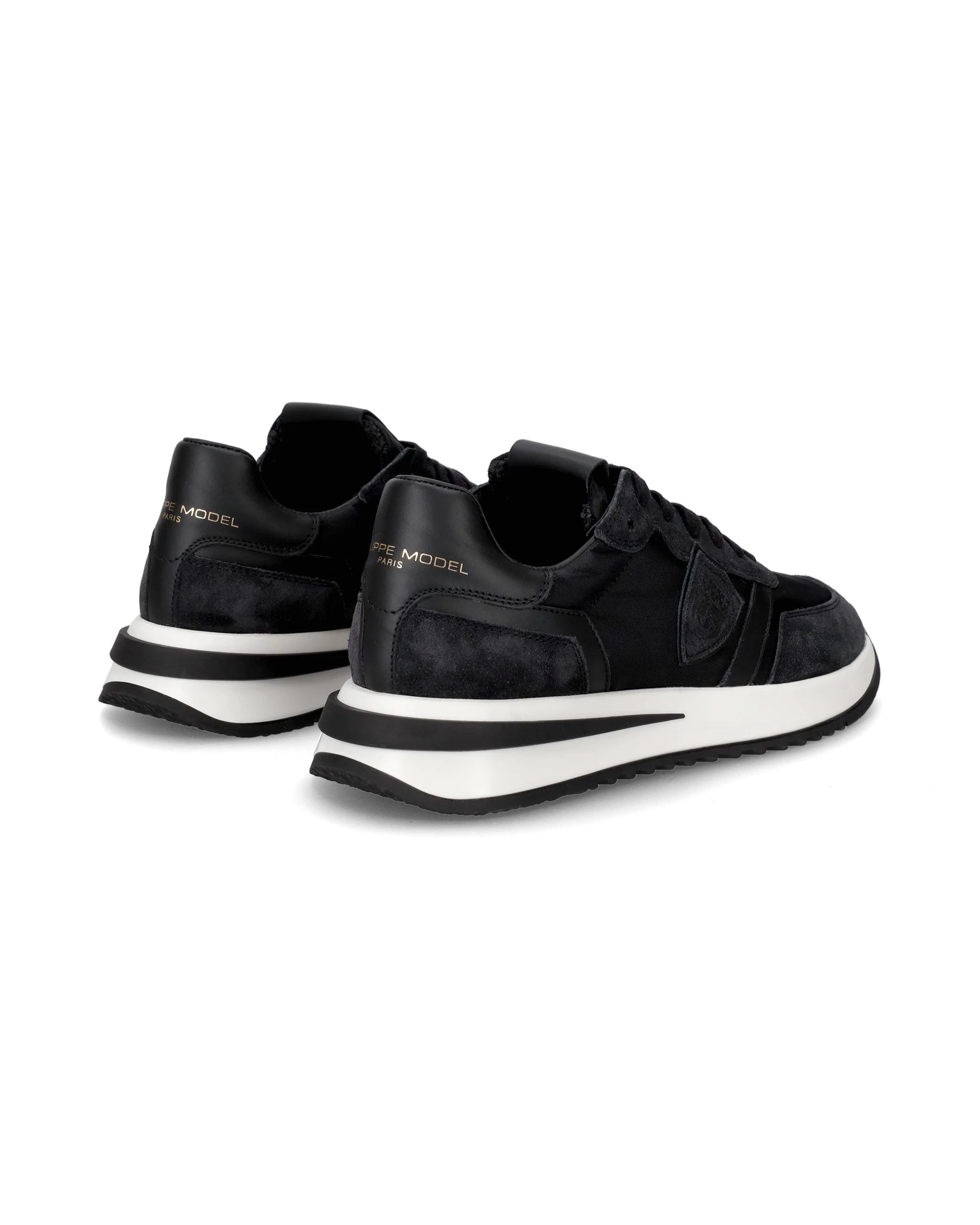Women's Tropez 2.1 Low-Top Sneakers in Nylon And Leather, Black - Image 3