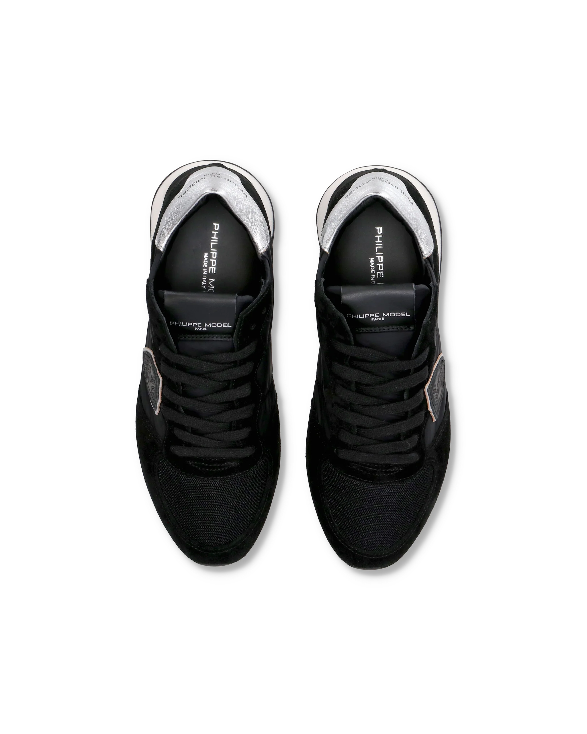 Women's Trpx Low-Top Sneakers in Leather, Black Silver - Image 4