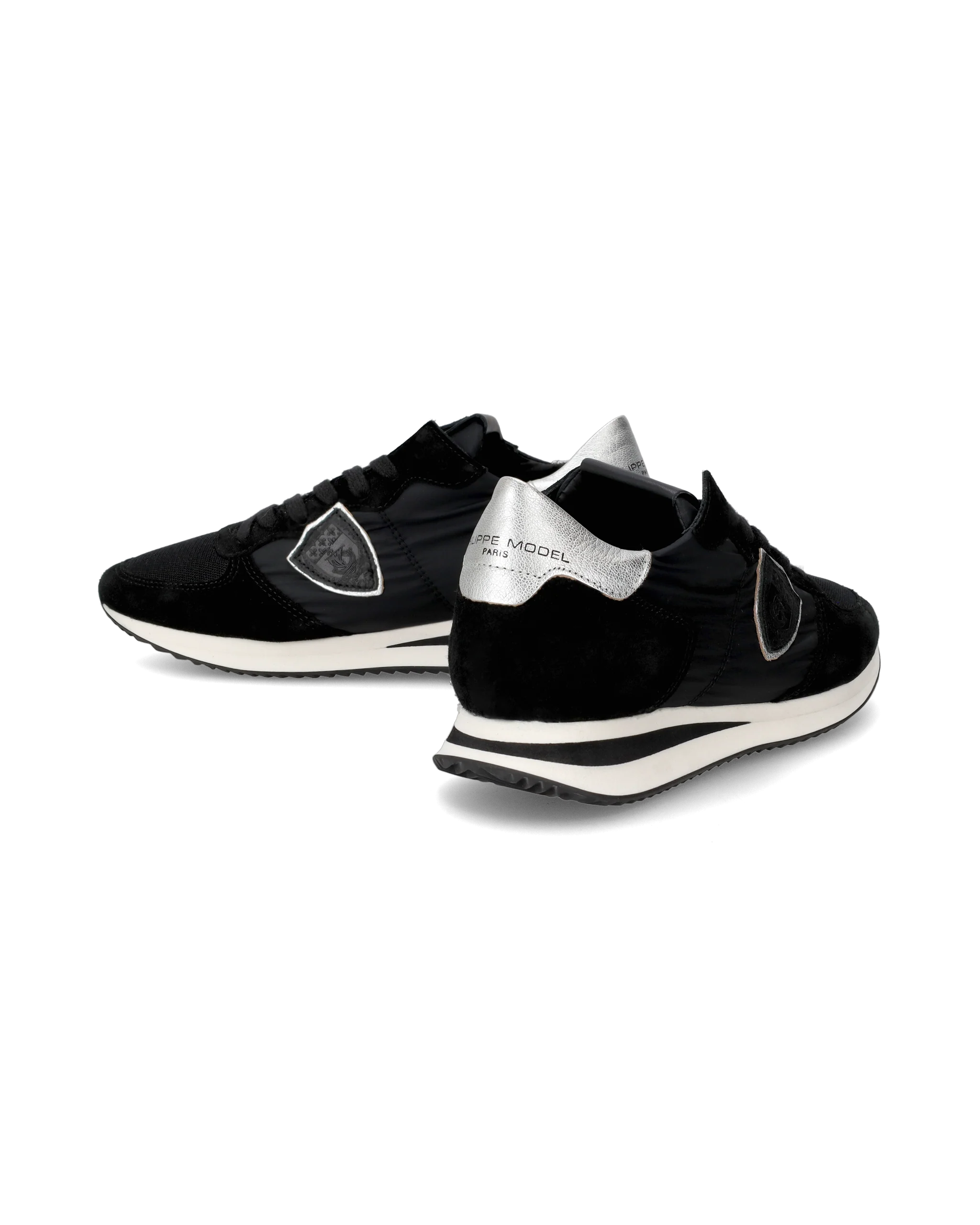 Women's Trpx Low-Top Sneakers in Leather, Black Silver - Image 6