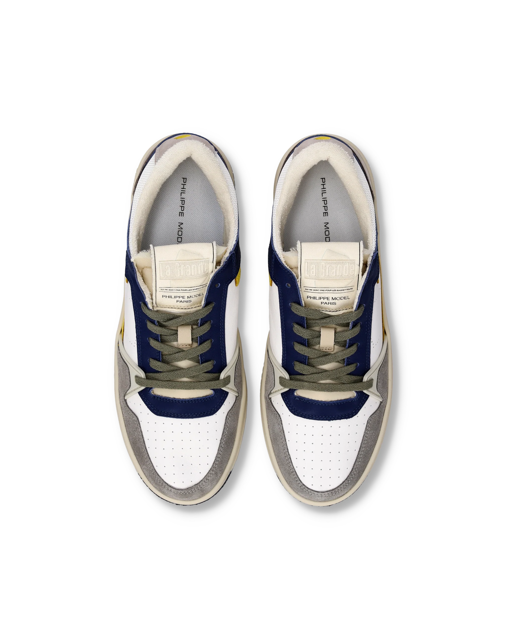 Sneakers La Grande Tennis Men, White Blue Yellow - Image 4