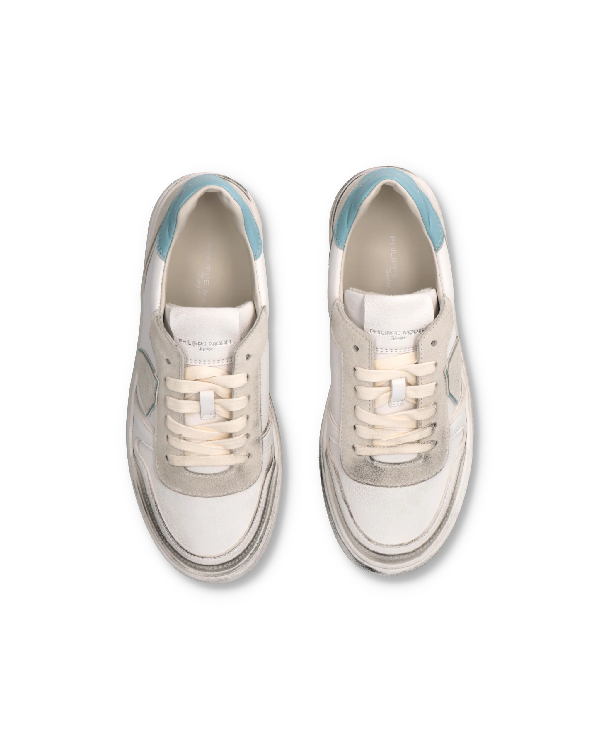 Sneakers Nice Tennis Junior, White Turquoise - Image 4