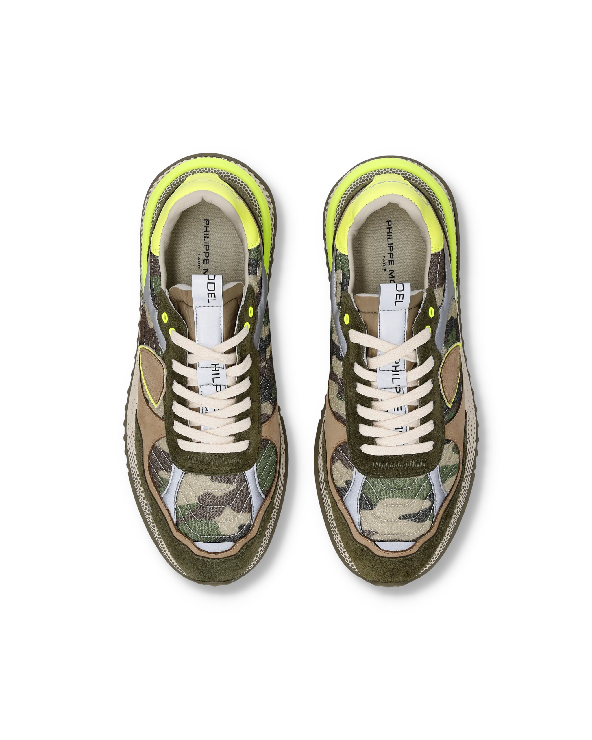 Sneakers Olympique Running Men, Military Green Yellow - Image 4
