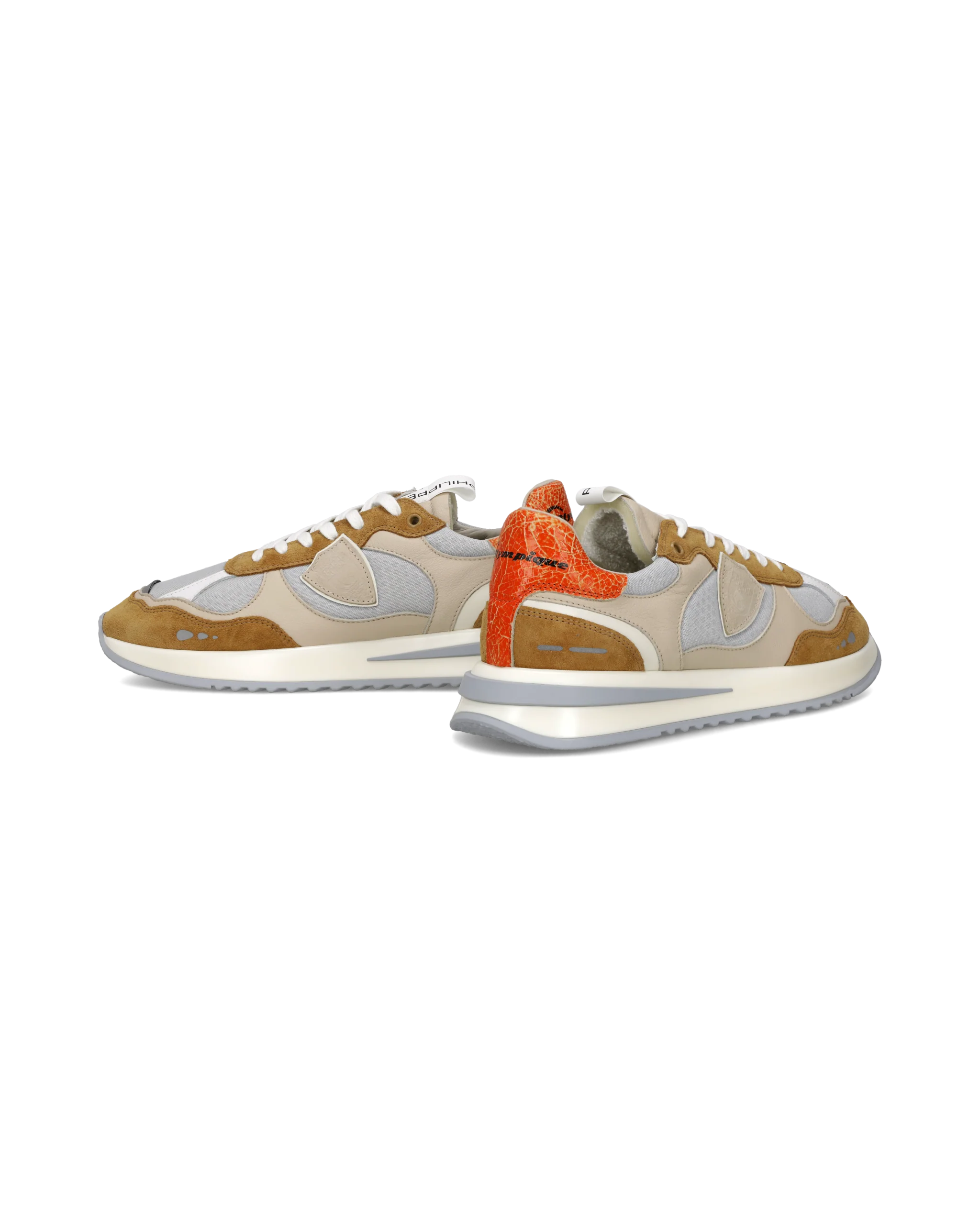 Sneakers Olympique Men, Beige Tobacco Orange - Image 6