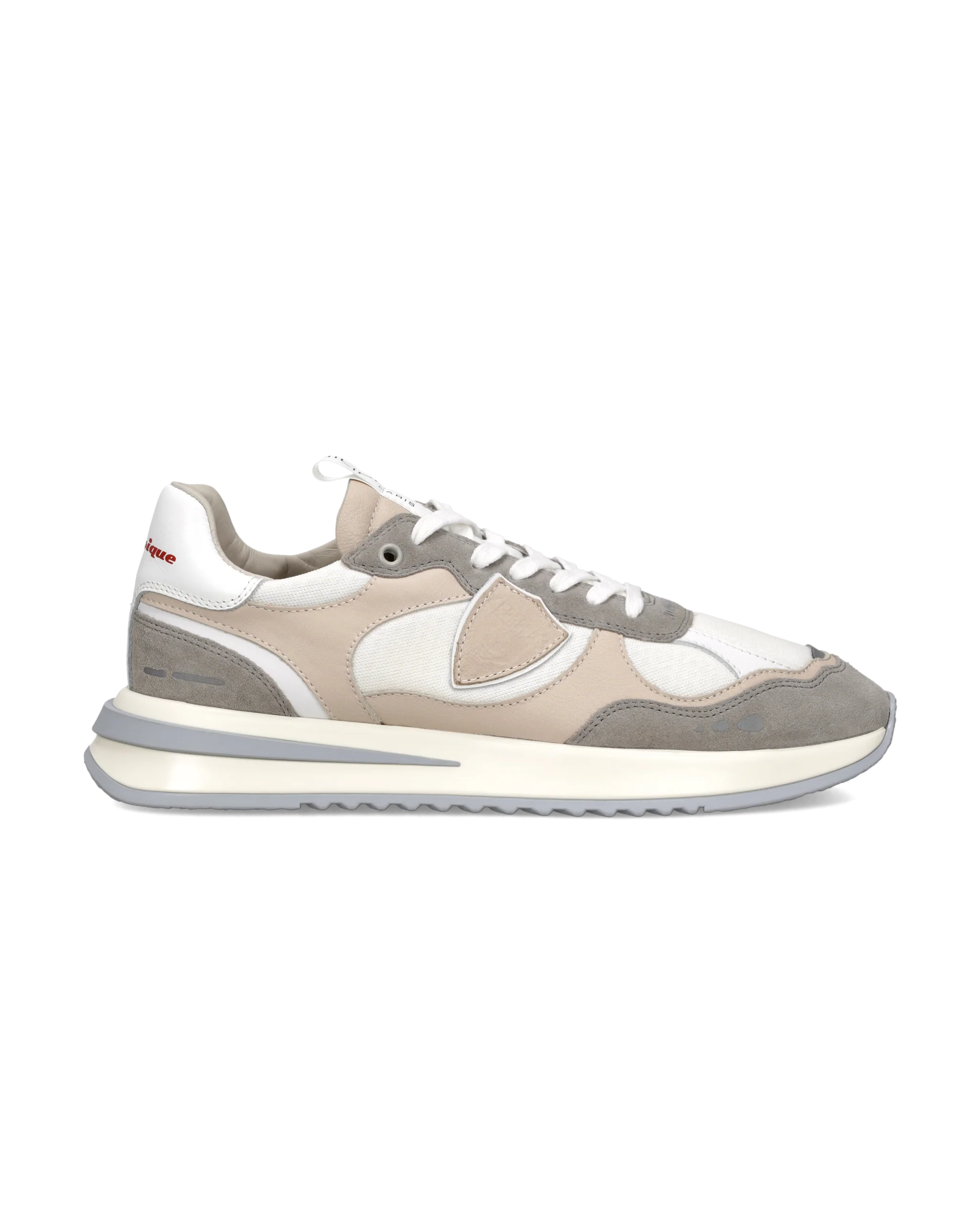 Sneaker Olympique Men, White Grey Beige