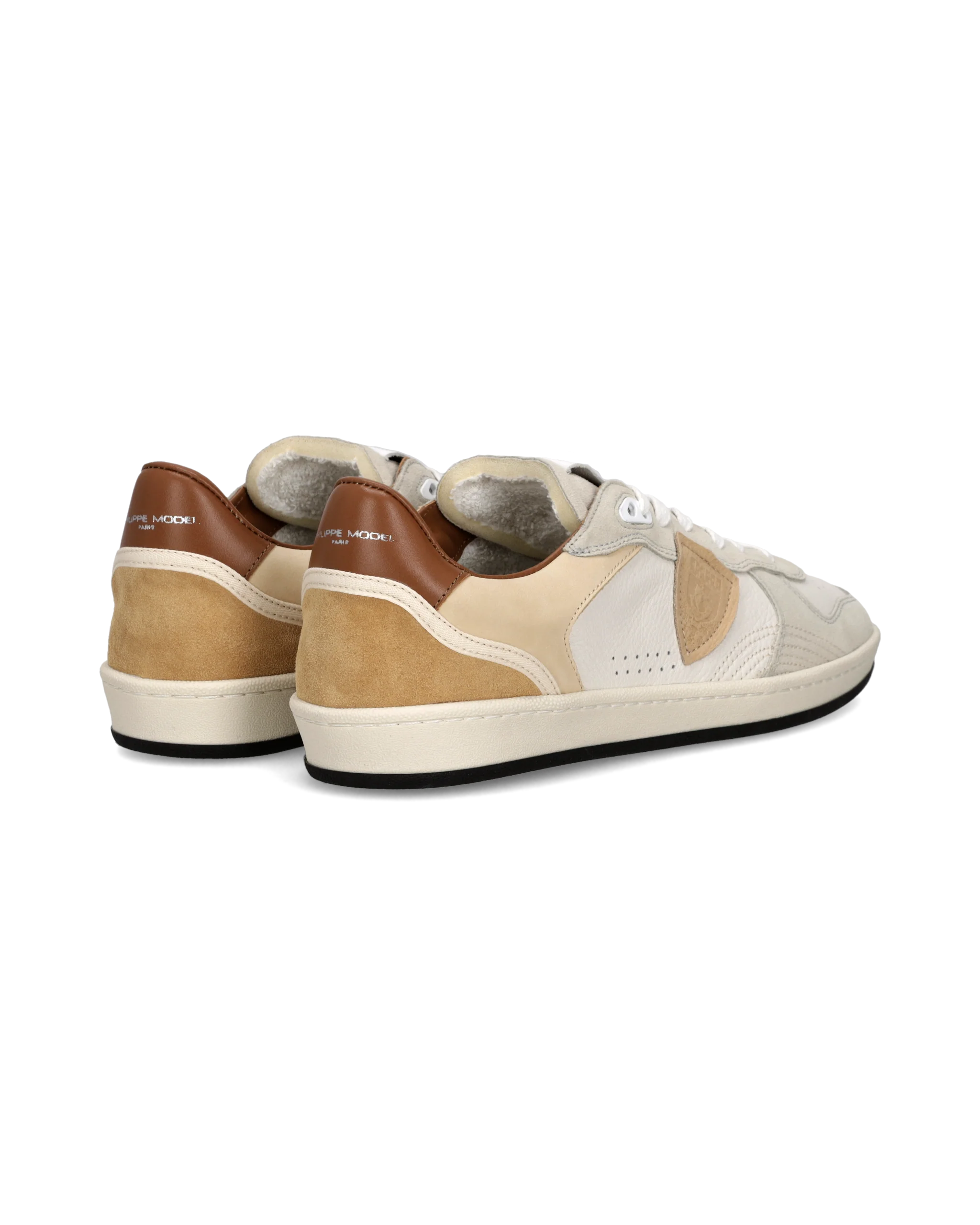 Sneakers Pgal Men, Milk White Beige Brown - Image 3