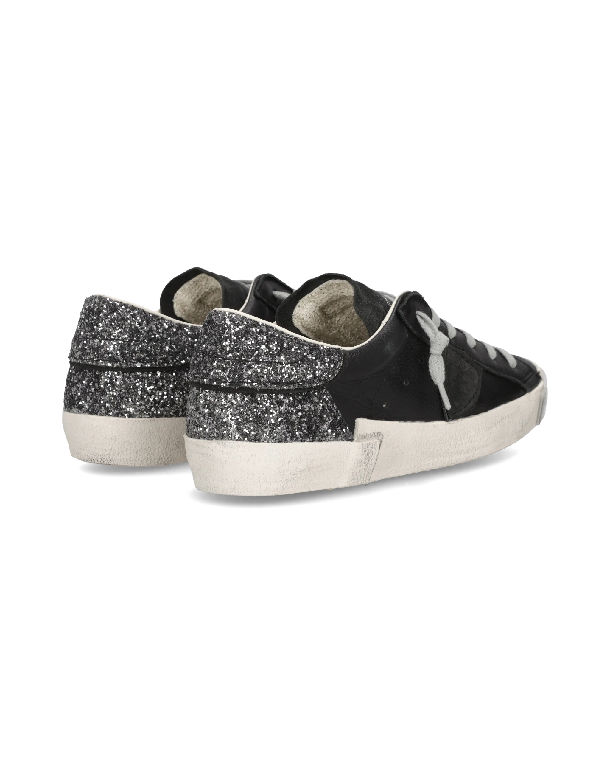 Sneakers Prsx Women with Glitter heel tab, Black Grey - Image 3