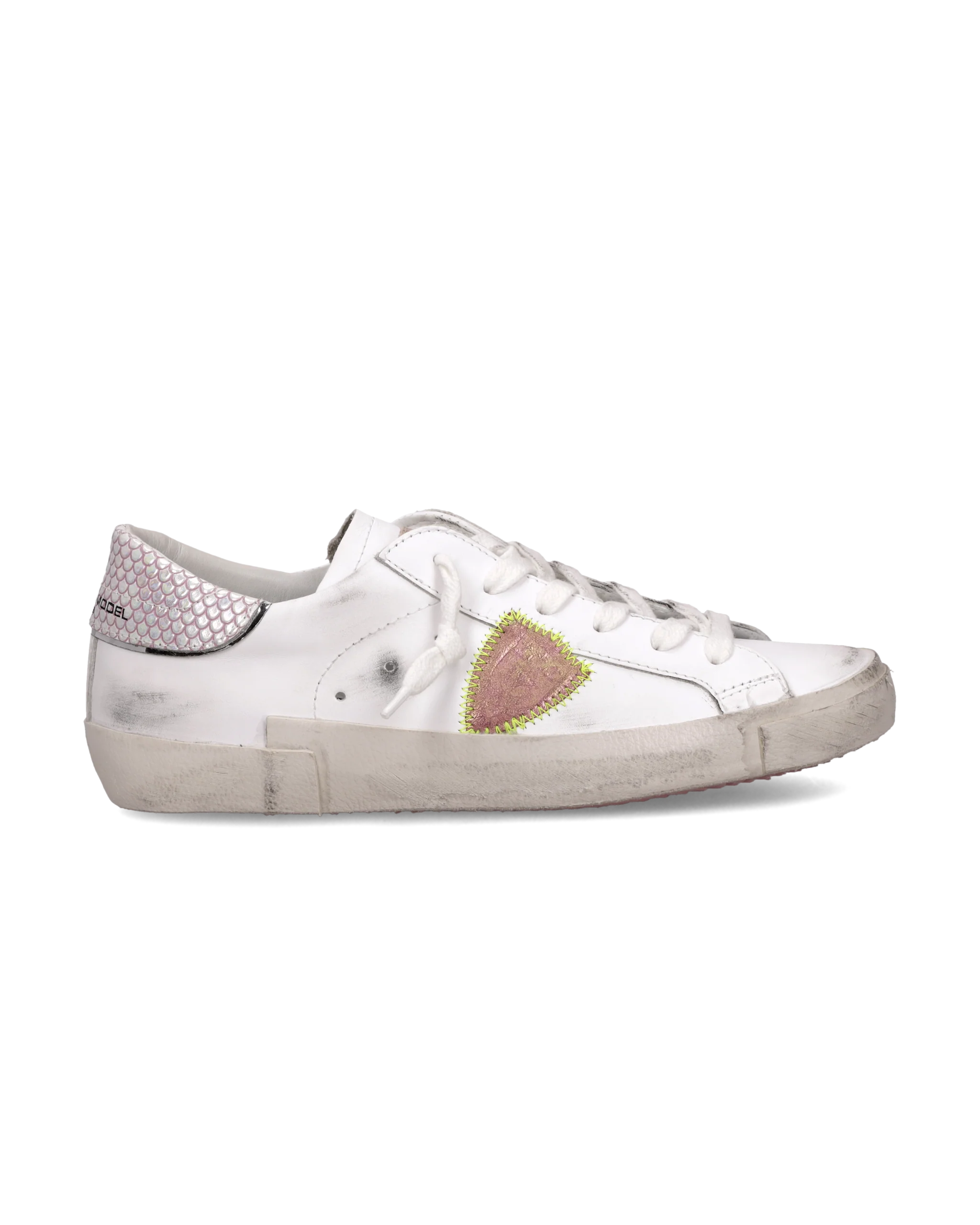 Sneakers Prsx Tennis Women with python spoiler, White Pink