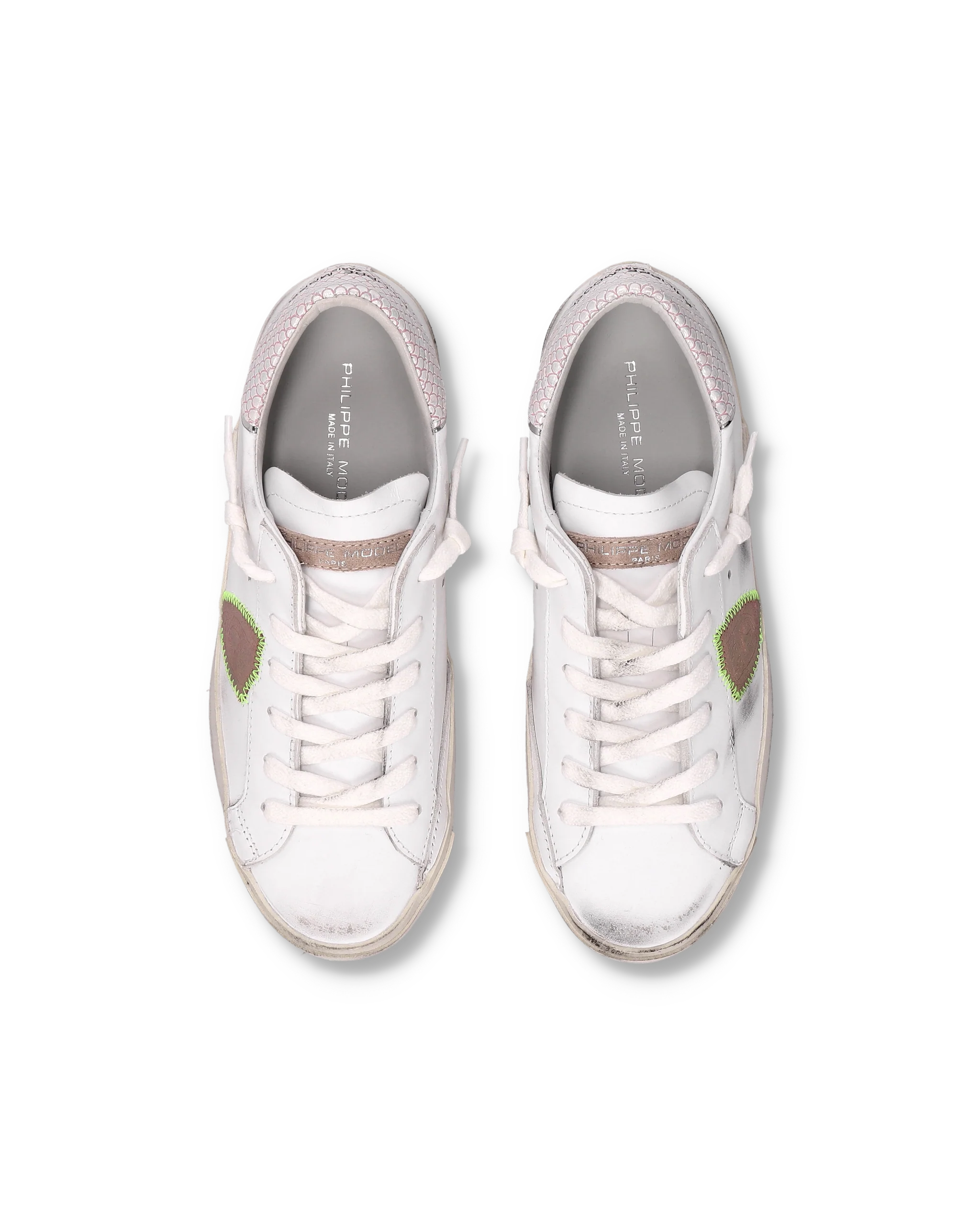 Sneakers Prsx Tennis Women with python spoiler, White Pink - Image 4