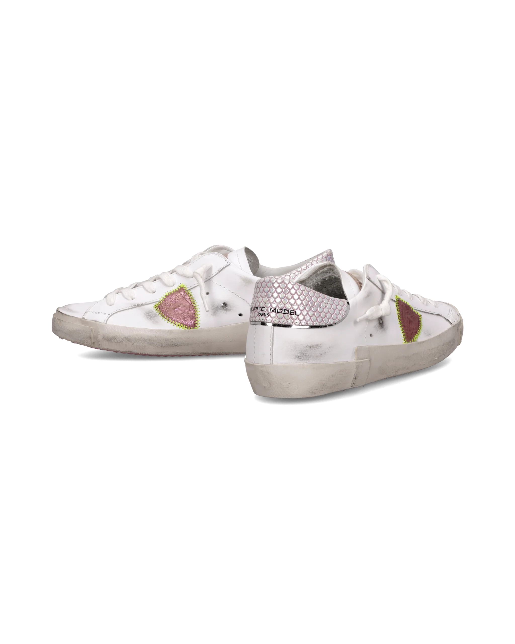 Sneakers Prsx Tennis Women with python spoiler, White Pink - Image 6
