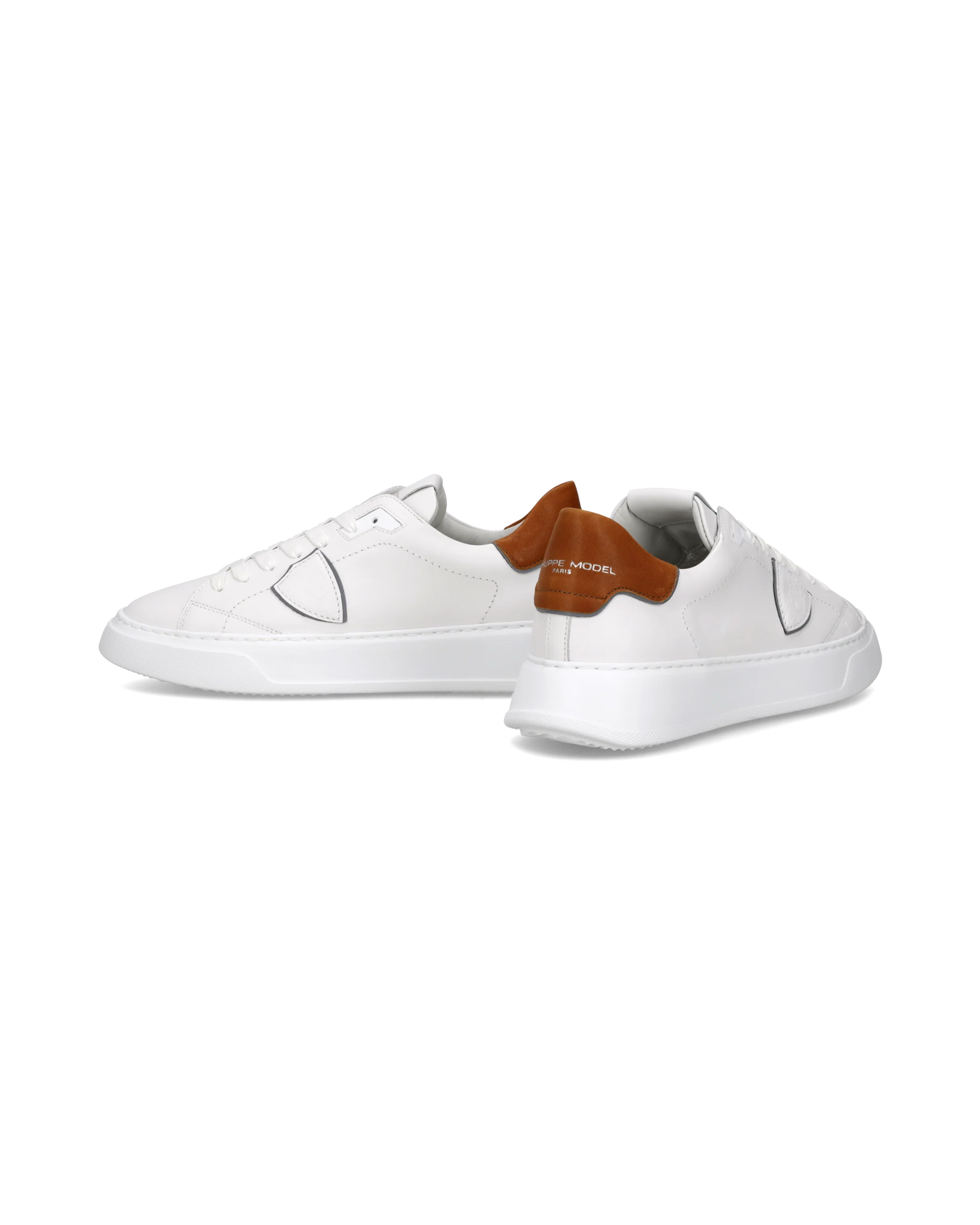 Sneakers Temple Tennis Men, White Cognac - Image 6