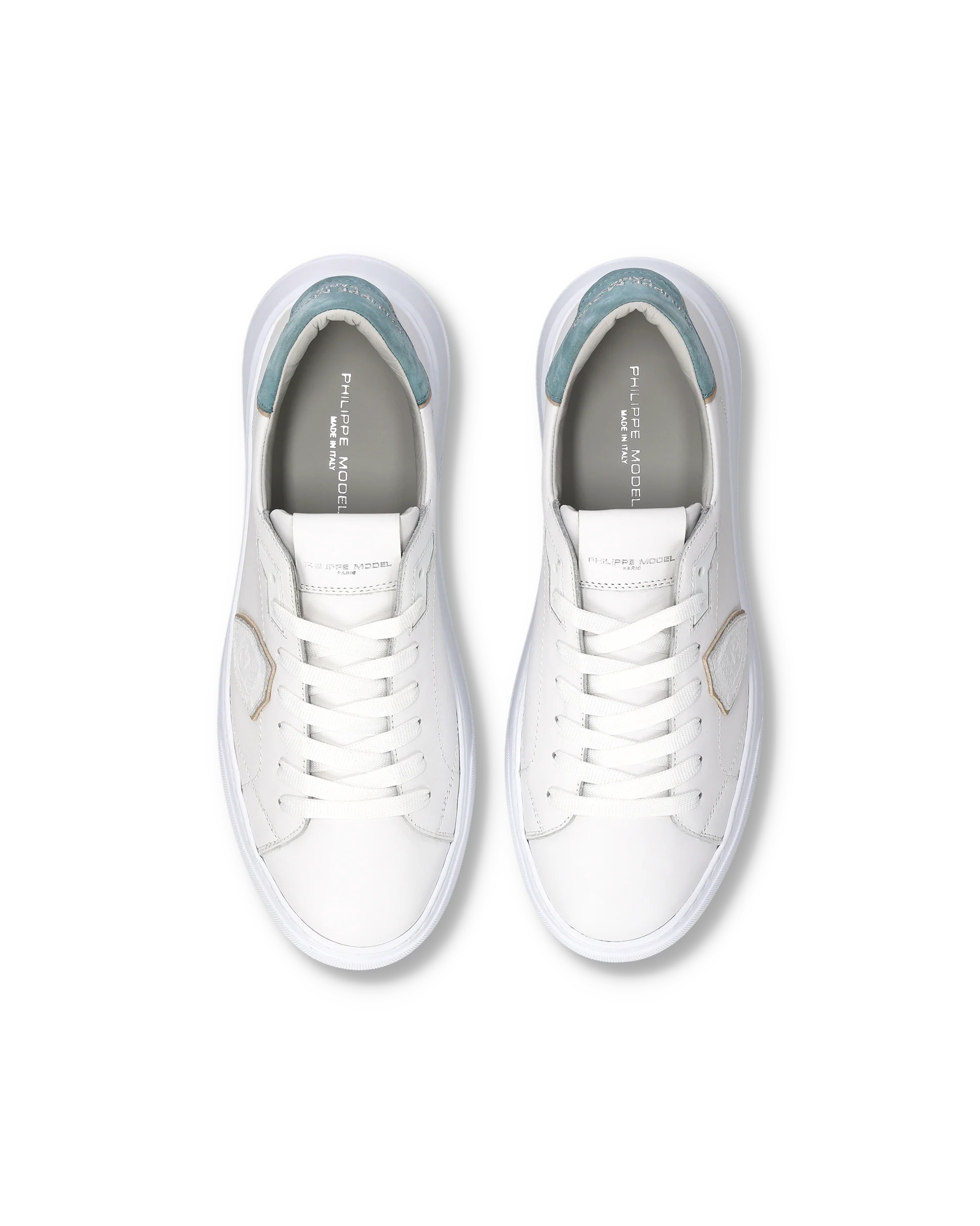 Sneakers Temple Men, White Light Blue - Image 4