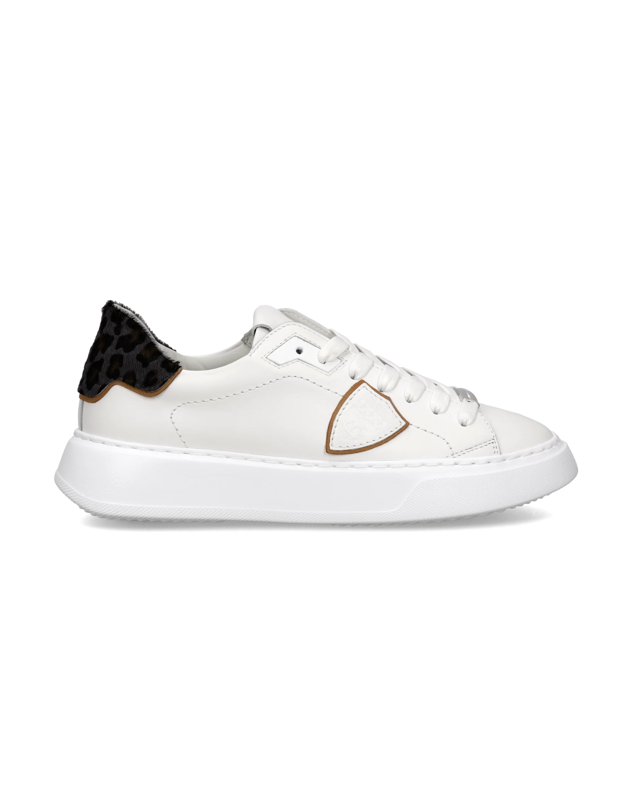 Sneakers Temple Tennis Women, White Blue Animal print