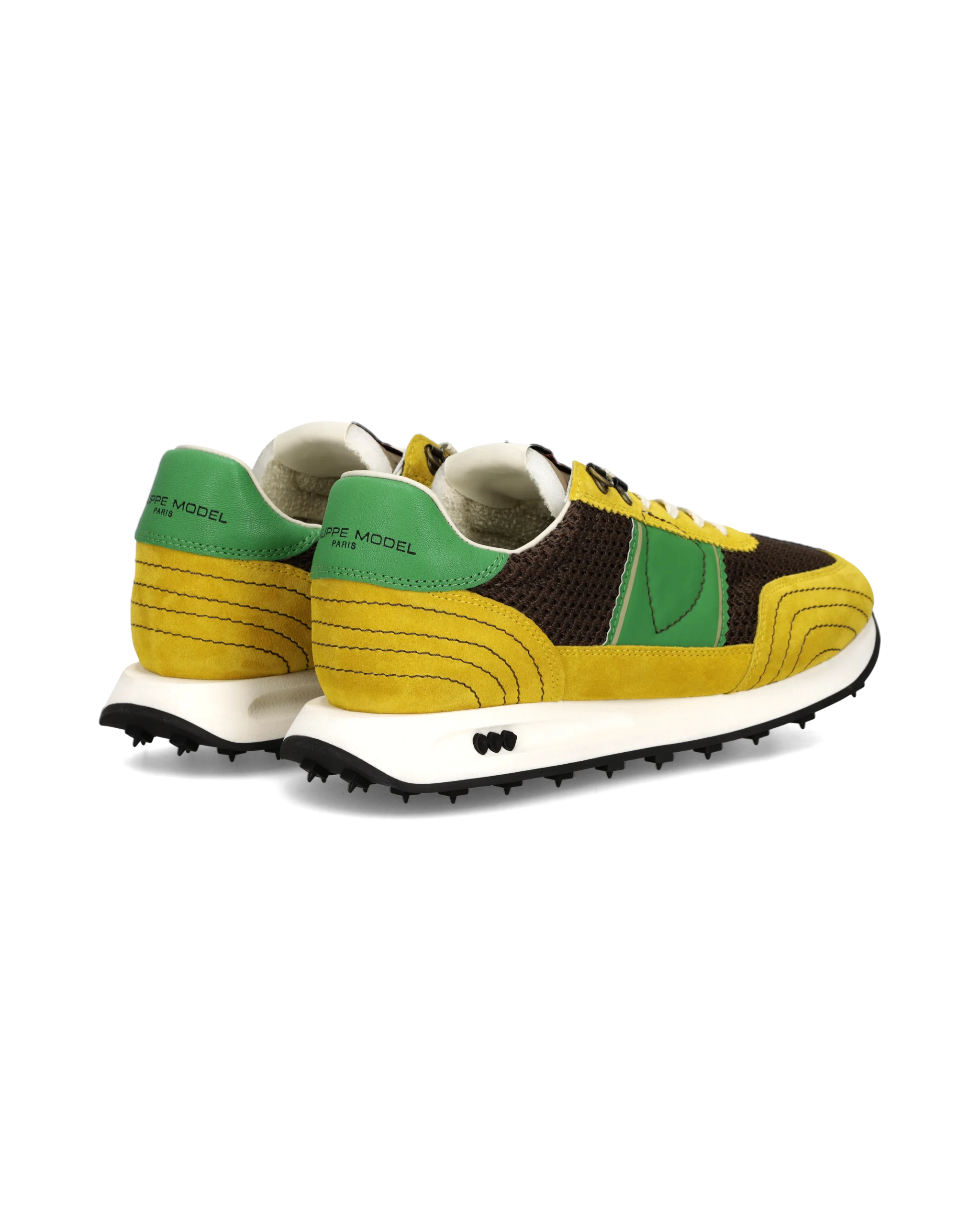 Sneakers Tour Running Men, Brown Yellow Green - Image 3