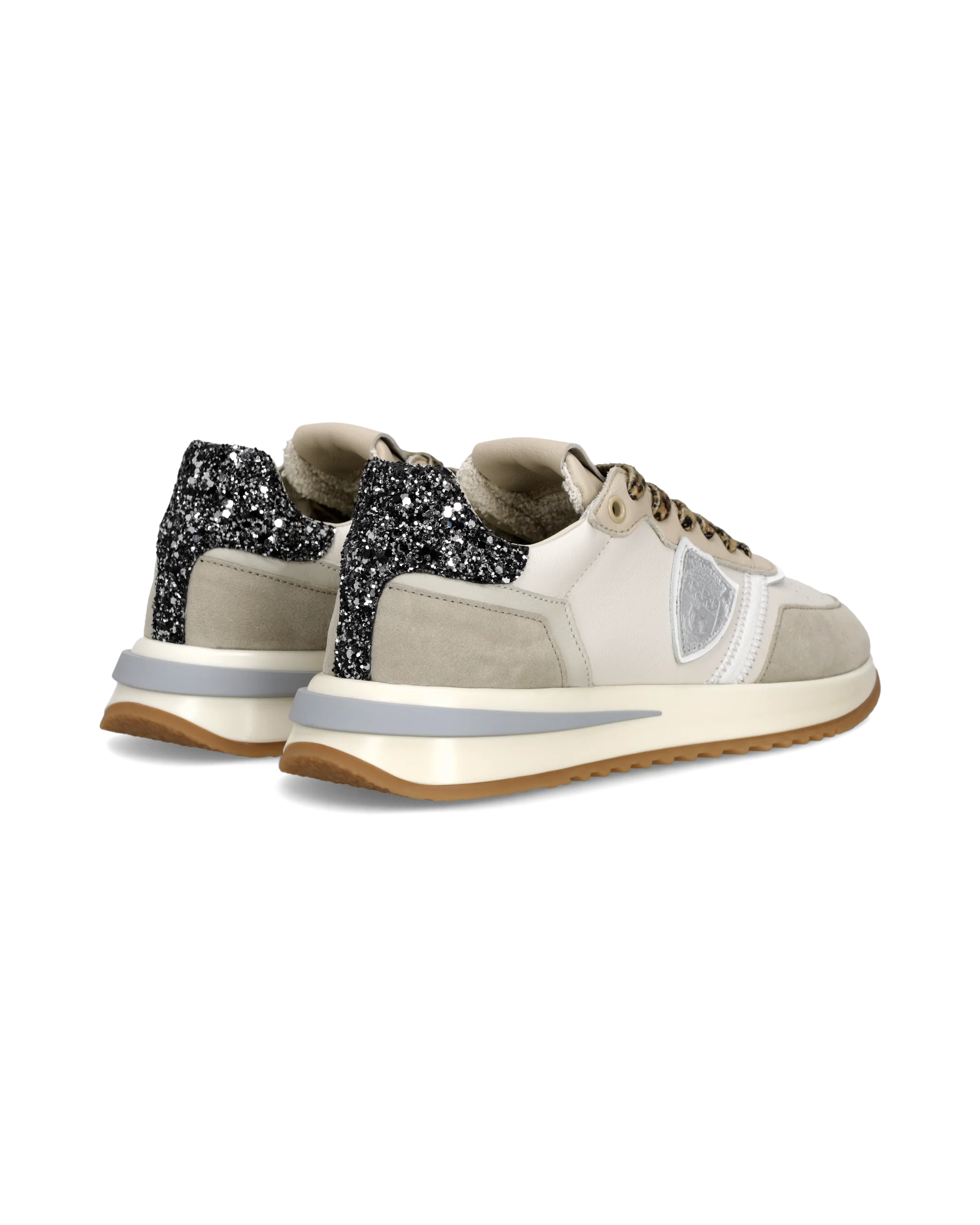 Sneakers Tropez 2.1 Women with glitter heel tab, Sand Black - Image 3