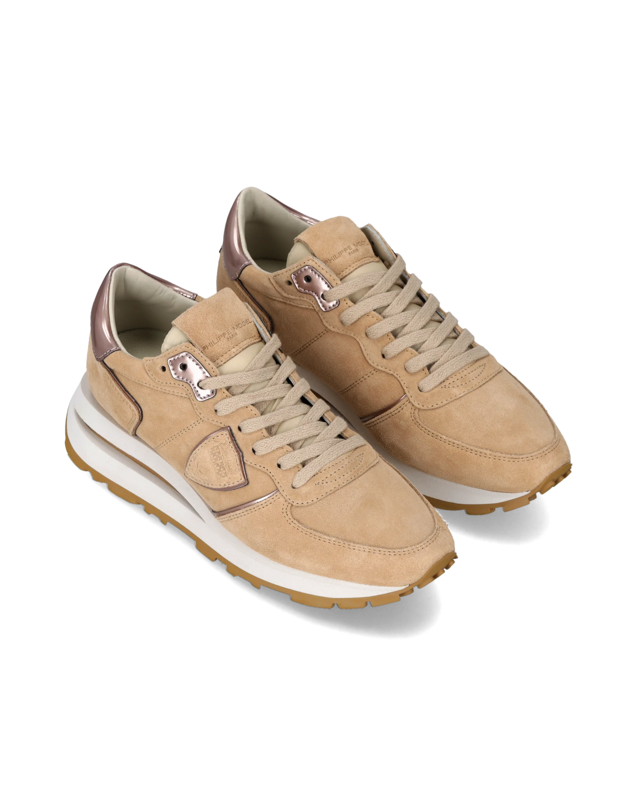Sneakers Tropez Haute Women with metallic details, Beige - Image 2