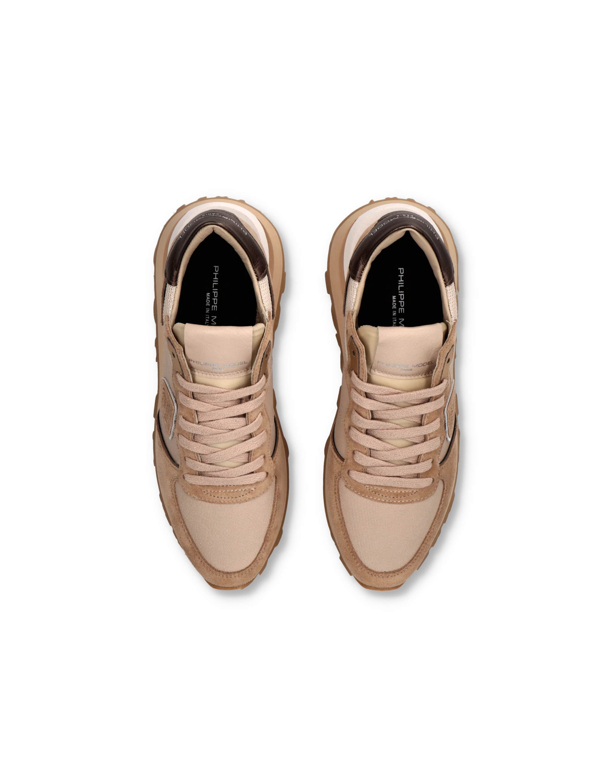 Sneakers Tropez Haute Running Women with metalic touches, Beige - Image 4