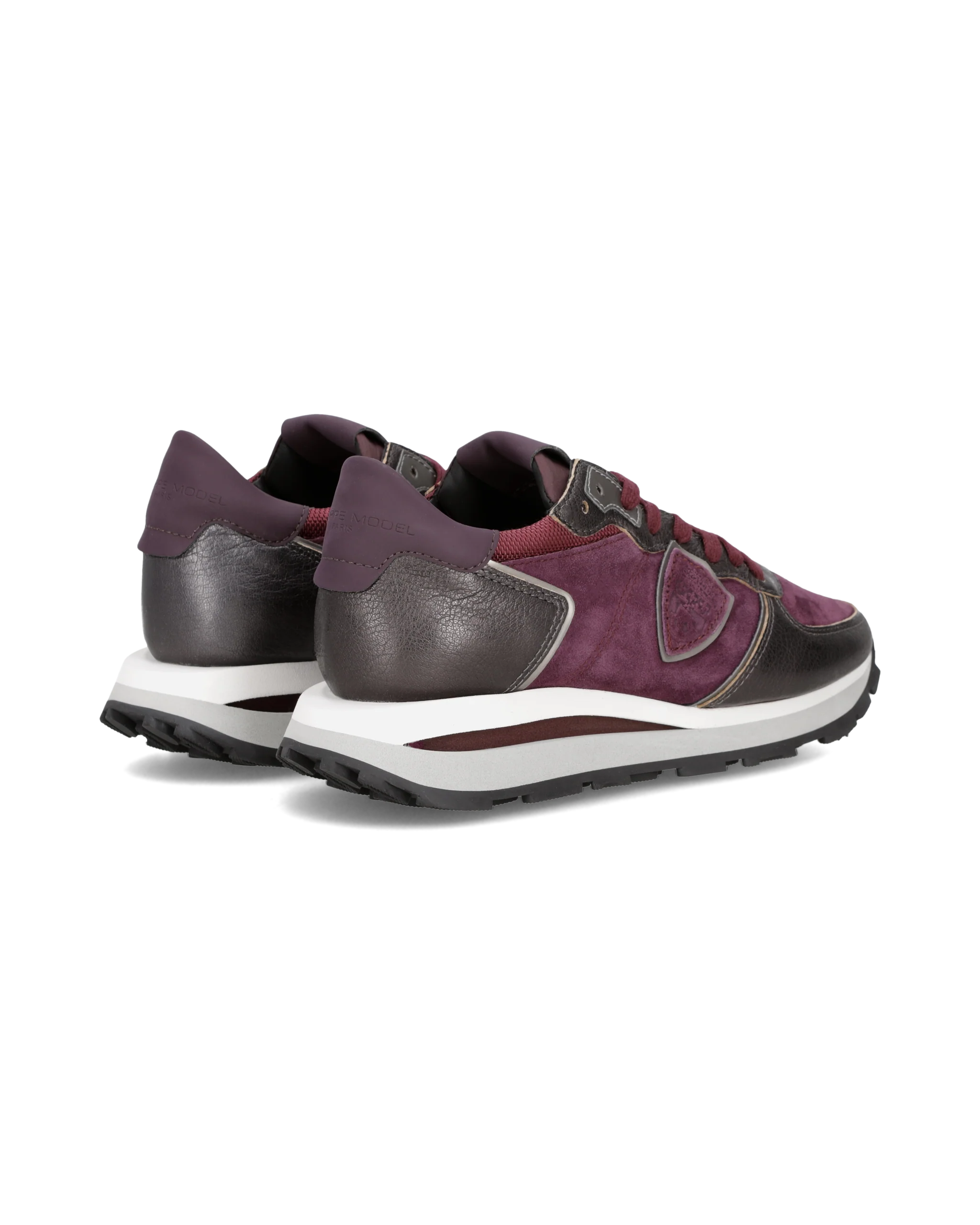 Sneakers Tropez Haute Running Women with Faux Fur Lining, Burgundy Grey - Image 3