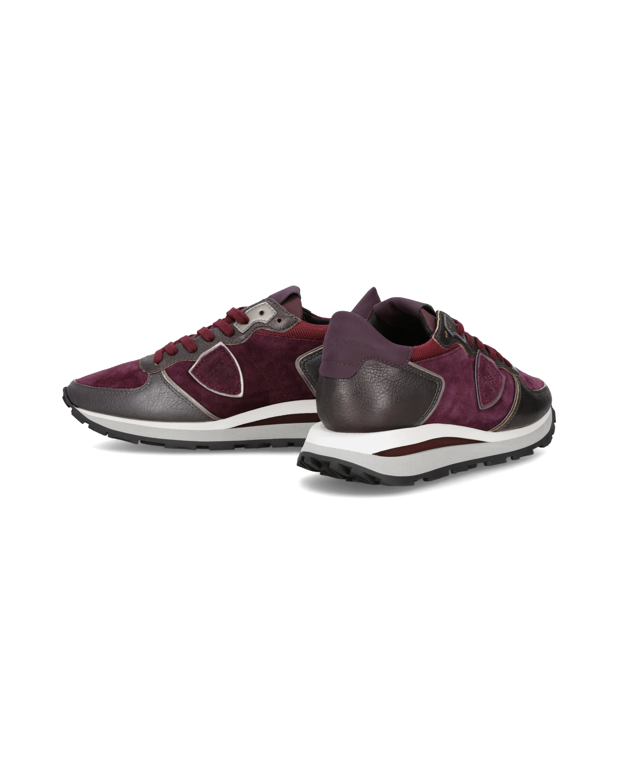 Sneakers Tropez Haute Running Women with Faux Fur Lining, Burgundy Grey - Image 6
