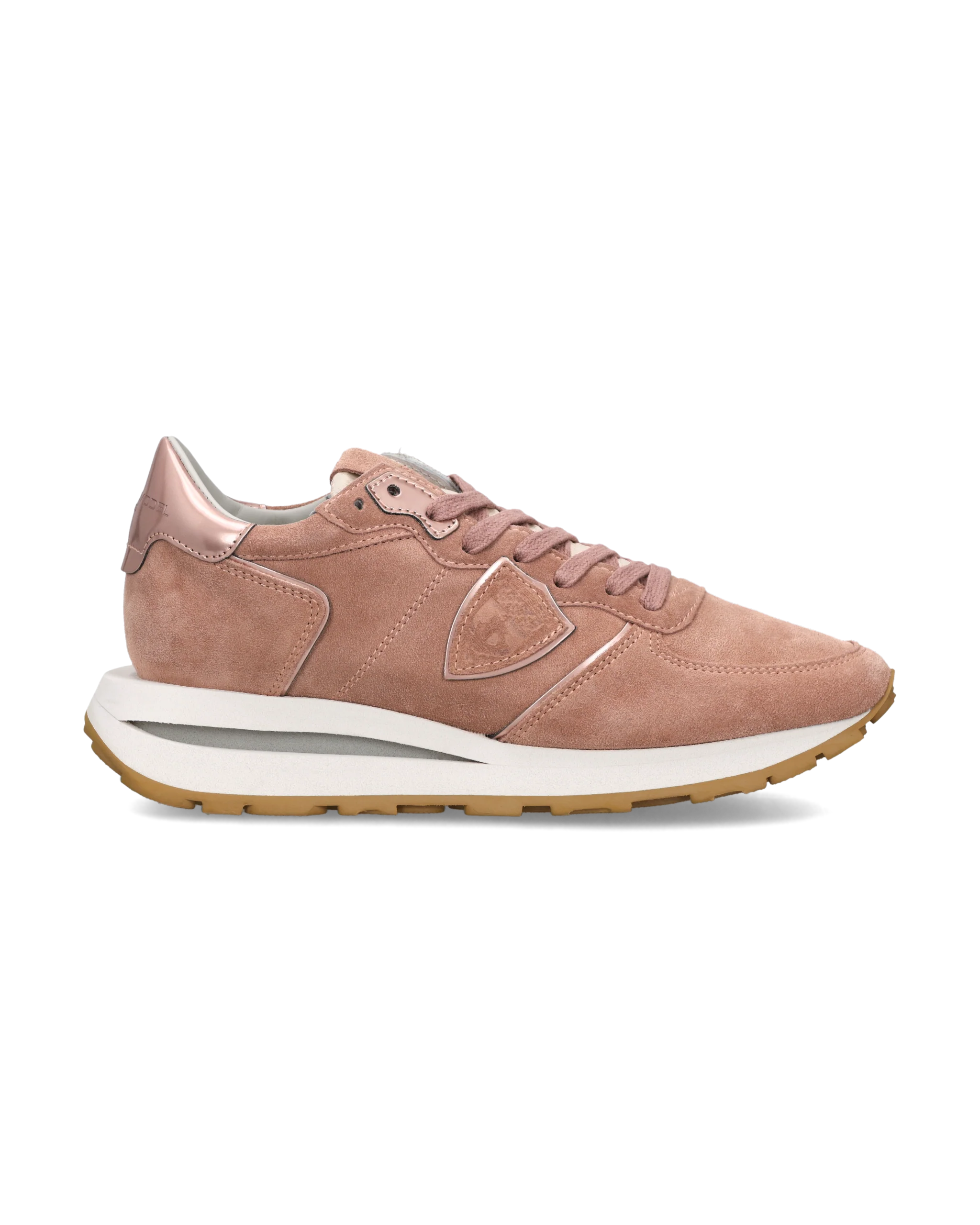 Sneakers Tropez Haute Women with metallic details, Dusty Pink