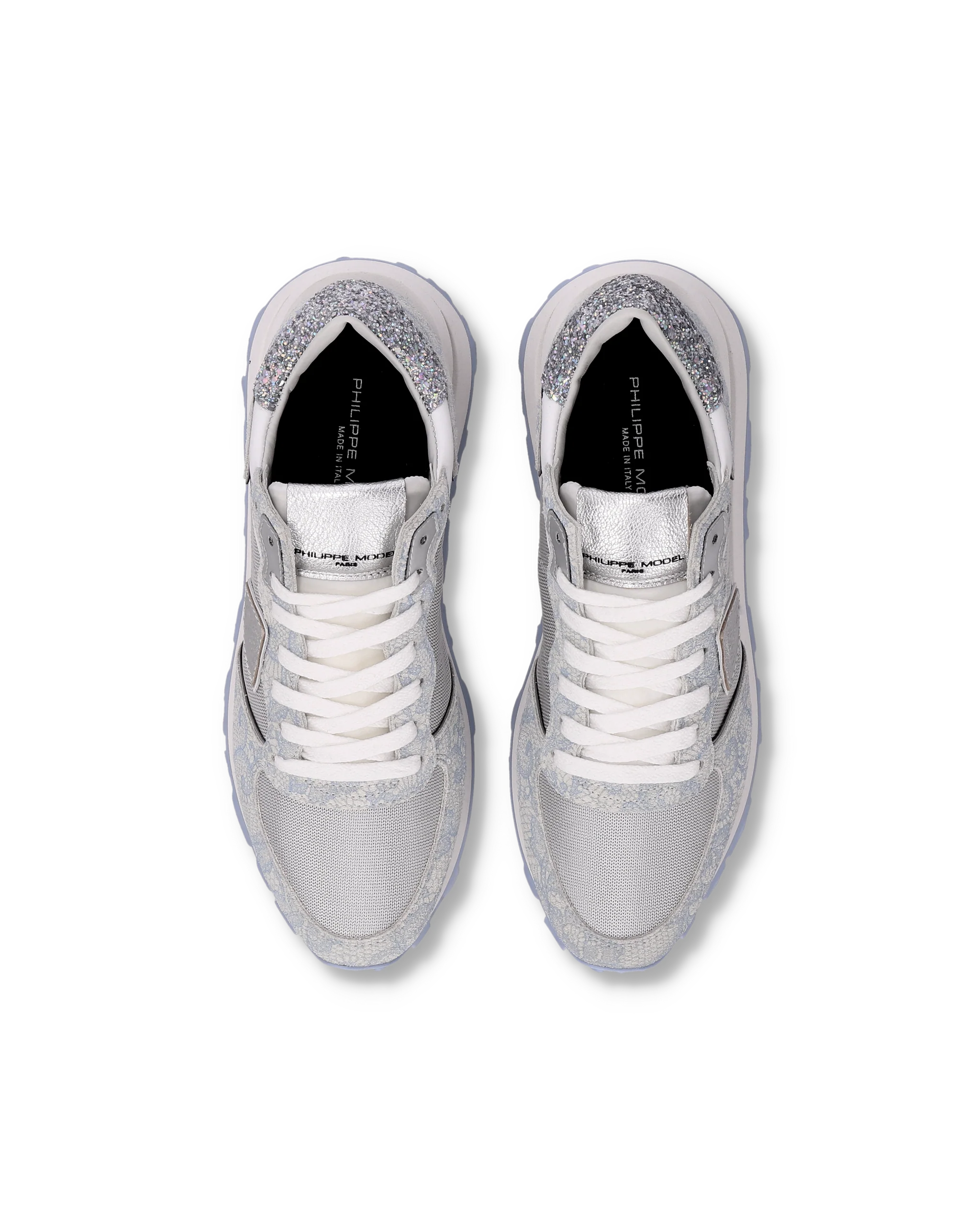 Sneakers Tropez Haute Running Women, Silver Light Blue - Image 4