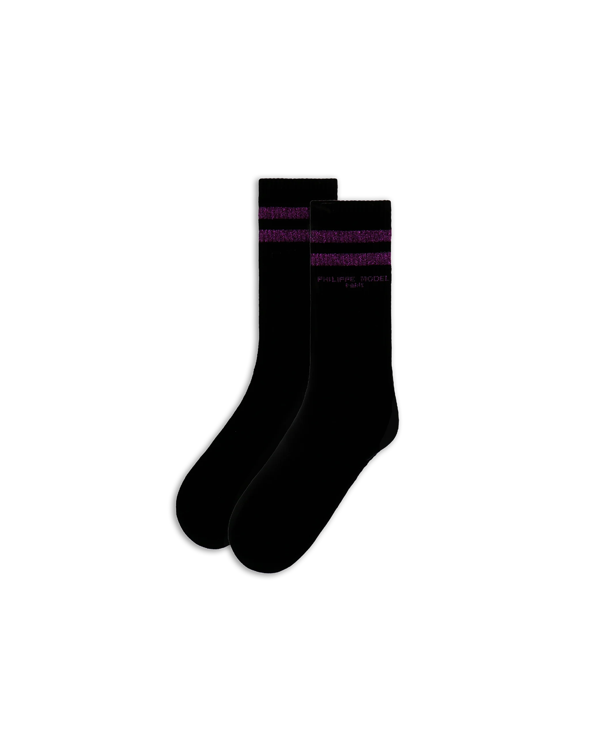 Socks in Cotton, Black Purple