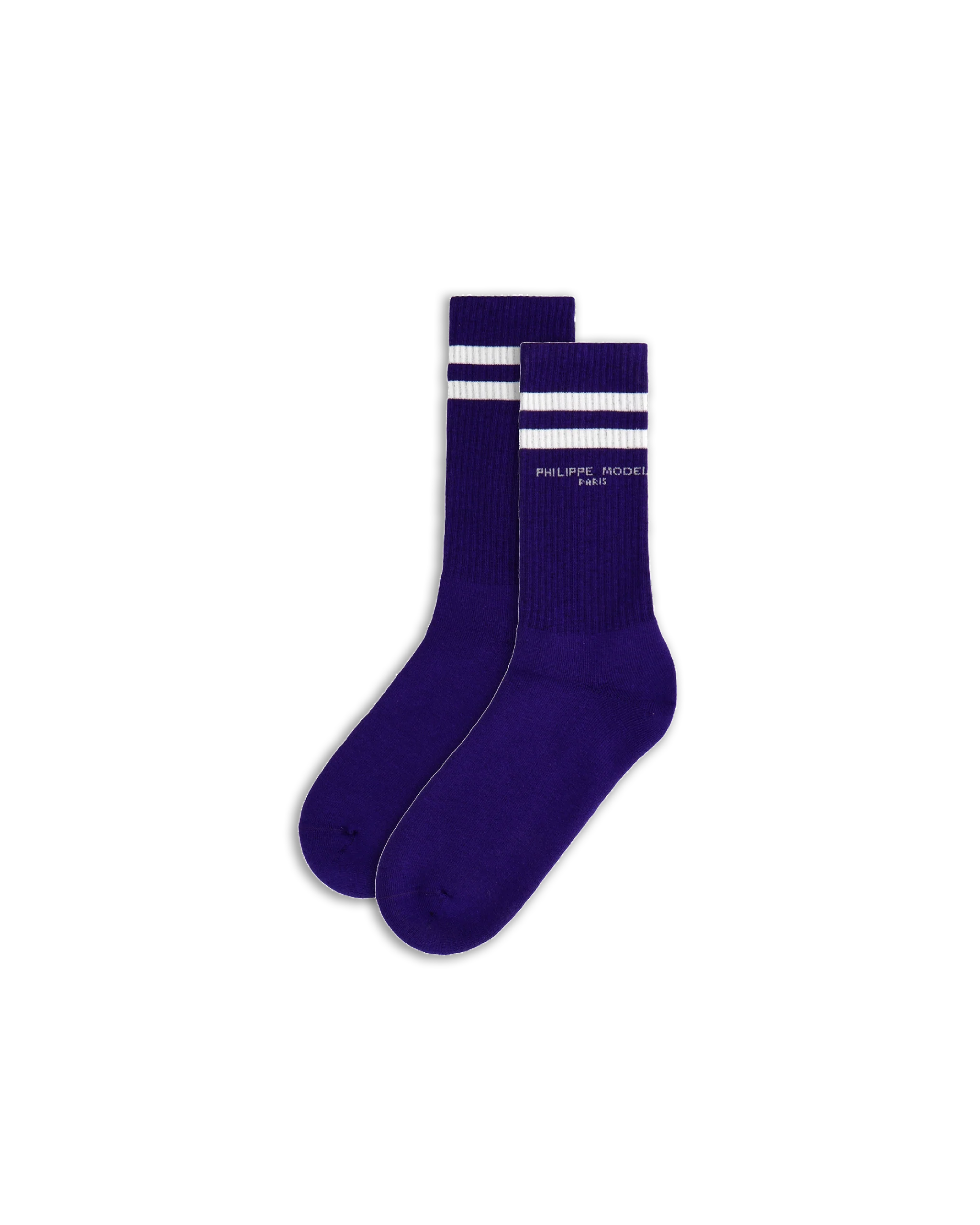 Socks in Cotton, Purple White